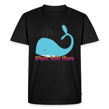 baleine bonjour là -wal - T-shirt Premium bio Homme - noir - Devant - Nico (187cm)