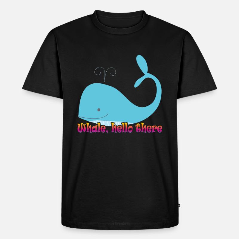 whale hello there - wal - Männer Premium Bio T-Shirt - Schwarz