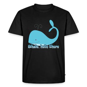 baleine bonjour là -wal - T-shirt Premium bio Homme - noir - Devant - Nico (187cm)
