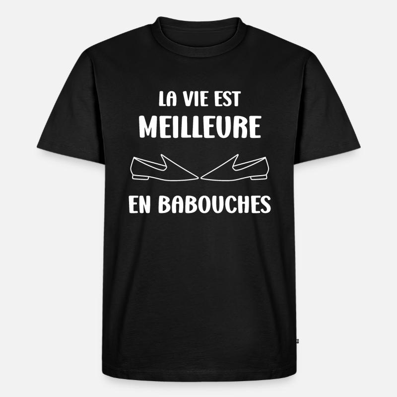 Hausschuhe Humor - Männer Premium Bio T-Shirt - Schwarz