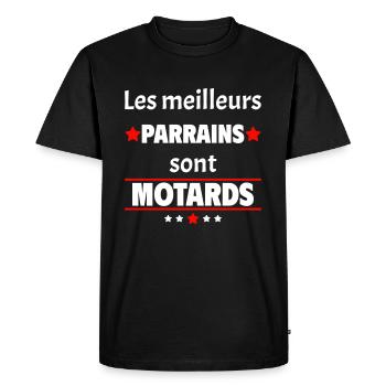 Les meilleurs parrains sont motards, cadeau noël - T-shirt Premium bio Homme - noir - Devant - Nico (187cm)