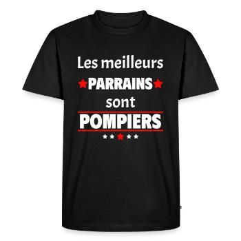 Les meilleurs parrains sont pompiers, cadeau noël - T-shirt Premium bio Homme - noir - Devant - Nico (187cm)