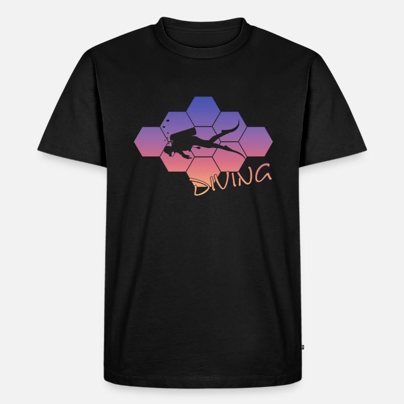 Taucher Tauchen - Männer Premium Bio T-Shirt - Schwarz