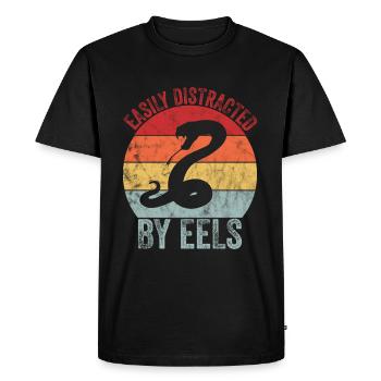 Distrait par les anguilles - T-shirt Premium bio Homme - noir - Devant - Nico (187cm)