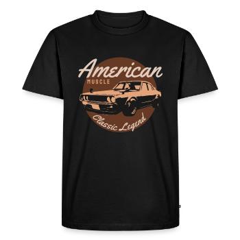 American muscle classic legend - T-shirt Premium bio Homme - noir - Devant - Nico (187cm)