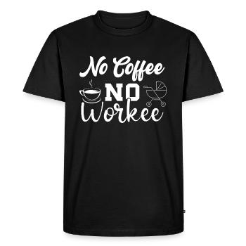No Coffee No Workee - Drôle de dicton de café - T-shirt Premium bio Homme - noir - Devant - Nico (187cm)