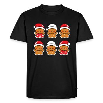 Bonhomme pain d'épice - T-shirt Premium bio Homme - noir - Devant - Nico (187cm)