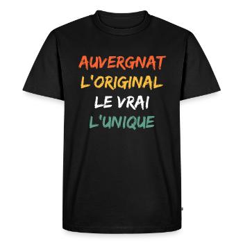 auvergnat - T-shirt Premium bio Homme - noir - Devant - Nico (187cm)