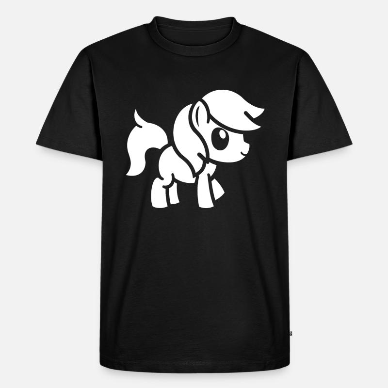 Pony - Männer Premium Bio T-Shirt - Schwarz