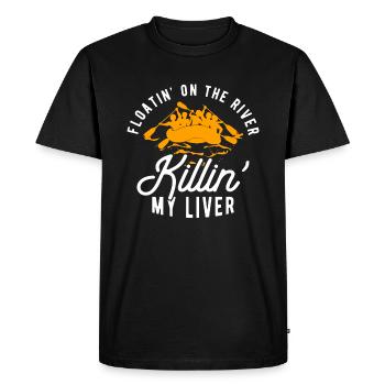 Rafting Floss - Men's Premium Organic T-Shirt - black - Front - Nico (187cm)