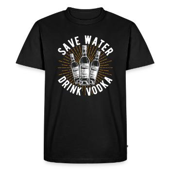 vodka - T-shirt Premium bio Homme - noir - Devant - Nico (187cm)