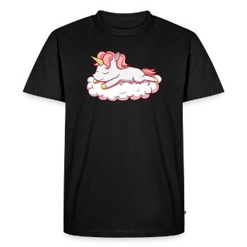 Licorne Licorne Licorne sur nuage - T-shirt Premium bio Homme - noir - Devant - Nico (187cm)