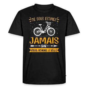 Ne sous-estimez jamais vieil homme cadeau de vélo - T-shirt Premium bio Homme - noir - Devant - Nico (187cm)