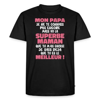 Pregnancy Announcement Gift Future Dad Future Mom - Men's Premium Organic T-Shirt - black - Front - Nico (187cm)