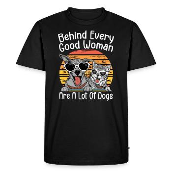 Behind Every Good Woman Are A Lot Of Dogs - T-shirt Premium bio Homme - noir - Devant - Nico (187cm)