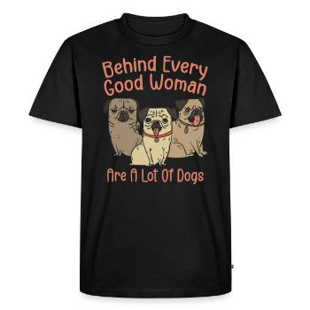 Behind Every Good Woman Are A Lot Of Dogs - T-shirt Premium bio Homme - noir - Devant - Nico (187cm)