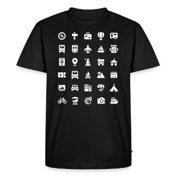 Travel Icons Travel Symbols Without Words Talk Voya - Men's Premium Organic T-Shirt - black - Front - Nico (187cm)