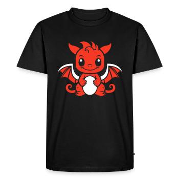Bébé dragon - T-shirt Premium bio Homme - noir - Devant - Nico (187cm)