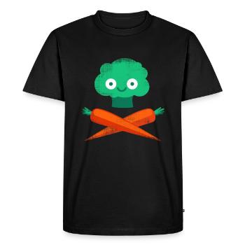 Veggie Pirate - T-shirt Premium bio Homme - noir - Devant - Nico (187cm)