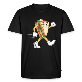 Fun Bread Sandwich Cardio Running Runners - Men's Premium Organic T-Shirt - black - Front - Nico (187cm)