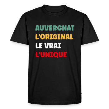auvergnat - T-shirt Premium bio Homme - noir - Devant - Nico (187cm)