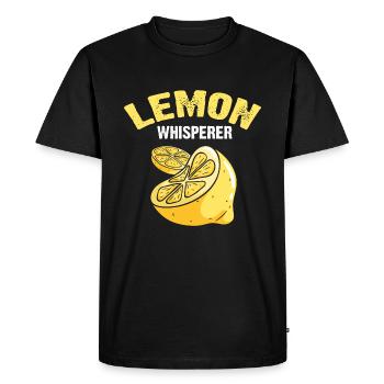 Lemon Design Lemonades Stand Boss Vente de citron - T-shirt Premium bio Homme - noir - Devant - Nico (187cm)