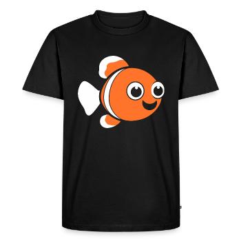 Humour petit poisson clown - T-shirt Premium bio Homme - noir - Devant - Nico (187cm)