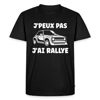 Humour pilote de rallye - T-shirt Premium bio Homme - noir - Devant - Nico (187cm)