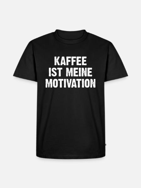 Kaffee Ist Meine Motivation - Männer Premium Bio T-Shirt - Schwarz