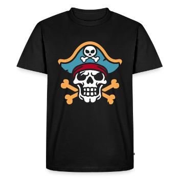 pirate - Men's Premium Organic T-Shirt - black - Front - Nico (187cm)