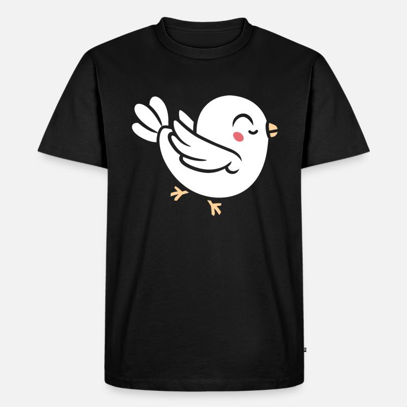 Taube - Männer Premium Bio T-Shirt - Schwarz