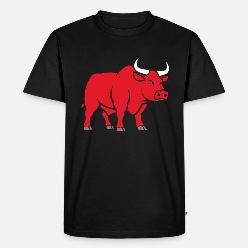 Stier - Männer Premium Bio T-Shirt - Schwarz