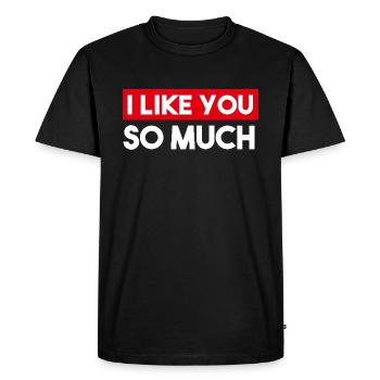 I like you so much - Men's Premium Organic T-Shirt - black - Front - Nico (187cm)