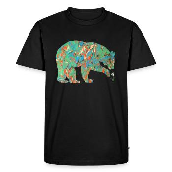 ours avec perce neige e 4 - T-shirt Premium bio Homme - noir - Devant - Nico (187cm)