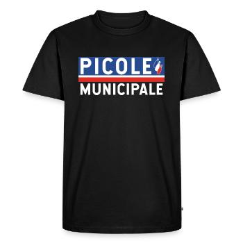 tee-shirt picole municipale - T-shirt Premium bio Homme - noir - Devant - Nico (187cm)