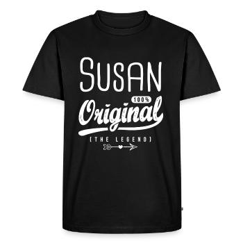 Susan ORIGINAL personnalisé prénom susan - T-shirt Premium bio Homme - noir - Devant - Nico (187cm)