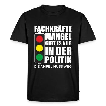 There is only a shortage of skilled workers in politics - Men's Premium Organic T-Shirt - black - Front - Nico (187cm)