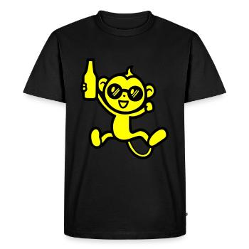 Monkey Party Beer Funny - Men's Premium Organic T-Shirt - black - Front - Nico (187cm)