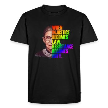 When Injustice Becomes Law Resistance Becomes Duty - T-shirt Premium bio Homme - noir - Devant - Nico (187cm)