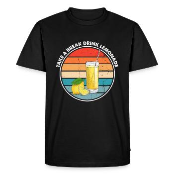 Lemon Design Lemonades Stand Boss Vente de citron - T-shirt Premium bio Homme - noir - Devant - Nico (187cm)