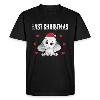 Éléphant Père Noël Joyeux Noël - T-shirt Premium bio Homme - noir - Devant - Nico (187cm)