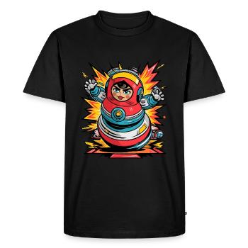 Action Matriochka - T-shirt Premium bio Homme - noir - Devant - Nico (187cm)