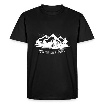 Camping tentes cadeau étoiles montagnes hôtel vacances - T-shirt Premium bio Homme - noir - Devant - Nico (187cm)