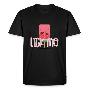 Lick me - Men's Premium Organic T-Shirt - black - Front - Nico (187cm)