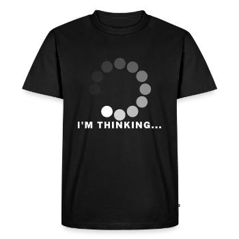 Je pense ... - T-shirt Premium bio Homme - noir - Devant - Nico (187cm)