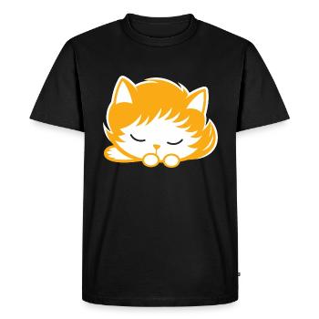 Bébé chat qui dors - T-shirt Premium bio Homme - noir - Devant - Nico (187cm)