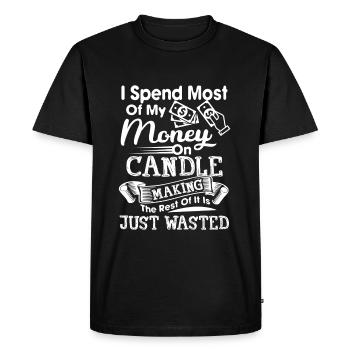 Candle making Spent Money On Candle Making - Men's Premium Organic T-Shirt - black - Front - Nico (187cm)