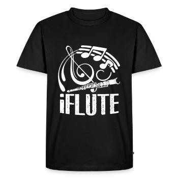Flute Funny Flute - Men's Premium Organic T-Shirt - black - Front - Nico (187cm)