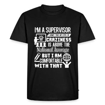 Supervisor I am A Supervisor - Men's Premium Organic T-Shirt - black - Front - Nico (187cm)