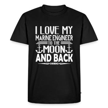 Marine Engineer I Love My Marine Engineer - Men's Premium Organic T-Shirt - black - Front - Nico (187cm)